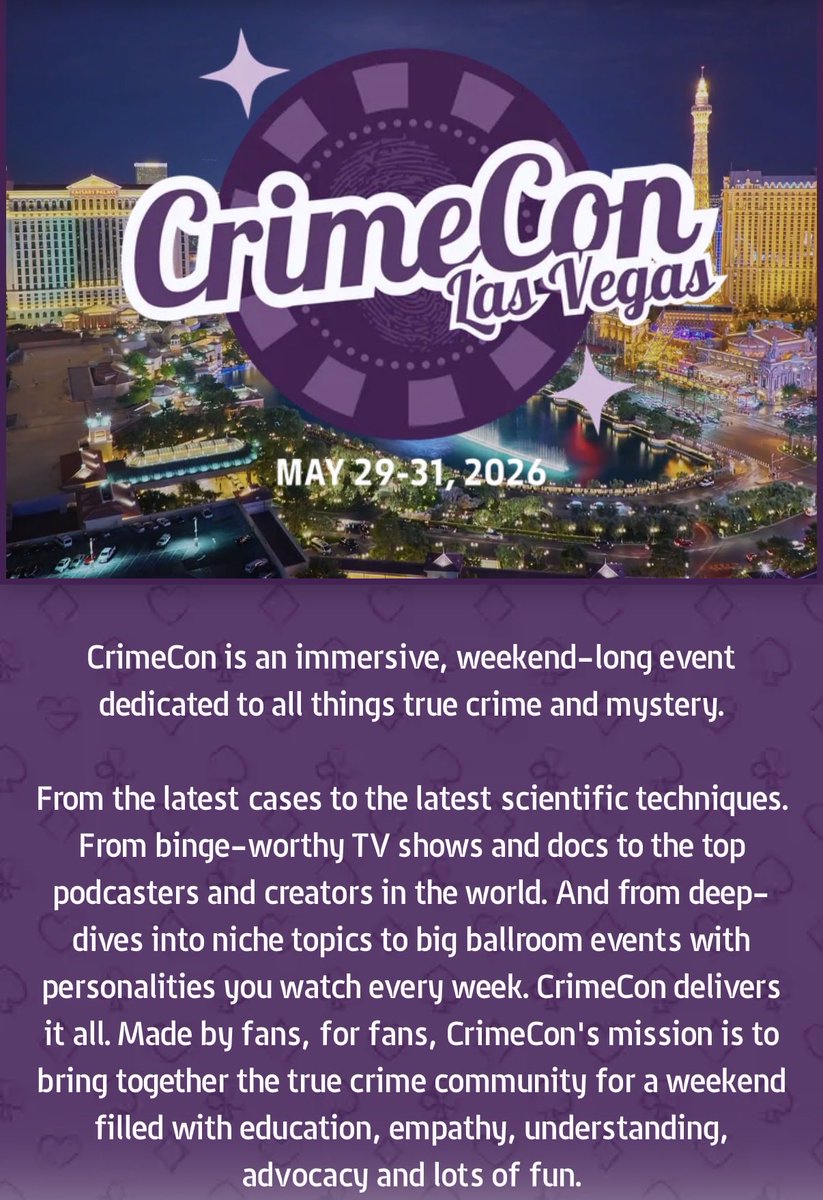 FindingShelton's tweet photo. CrimeCon Las Vegas 2026!
I had the opportunity to bring Shelton’s parents with me, and together we met advocates, podcasters, media professionals, content creators, and people from across the country who took the time to listen to Shelton’s story and offer their support. https://t.co/MQYz0Wg4EX