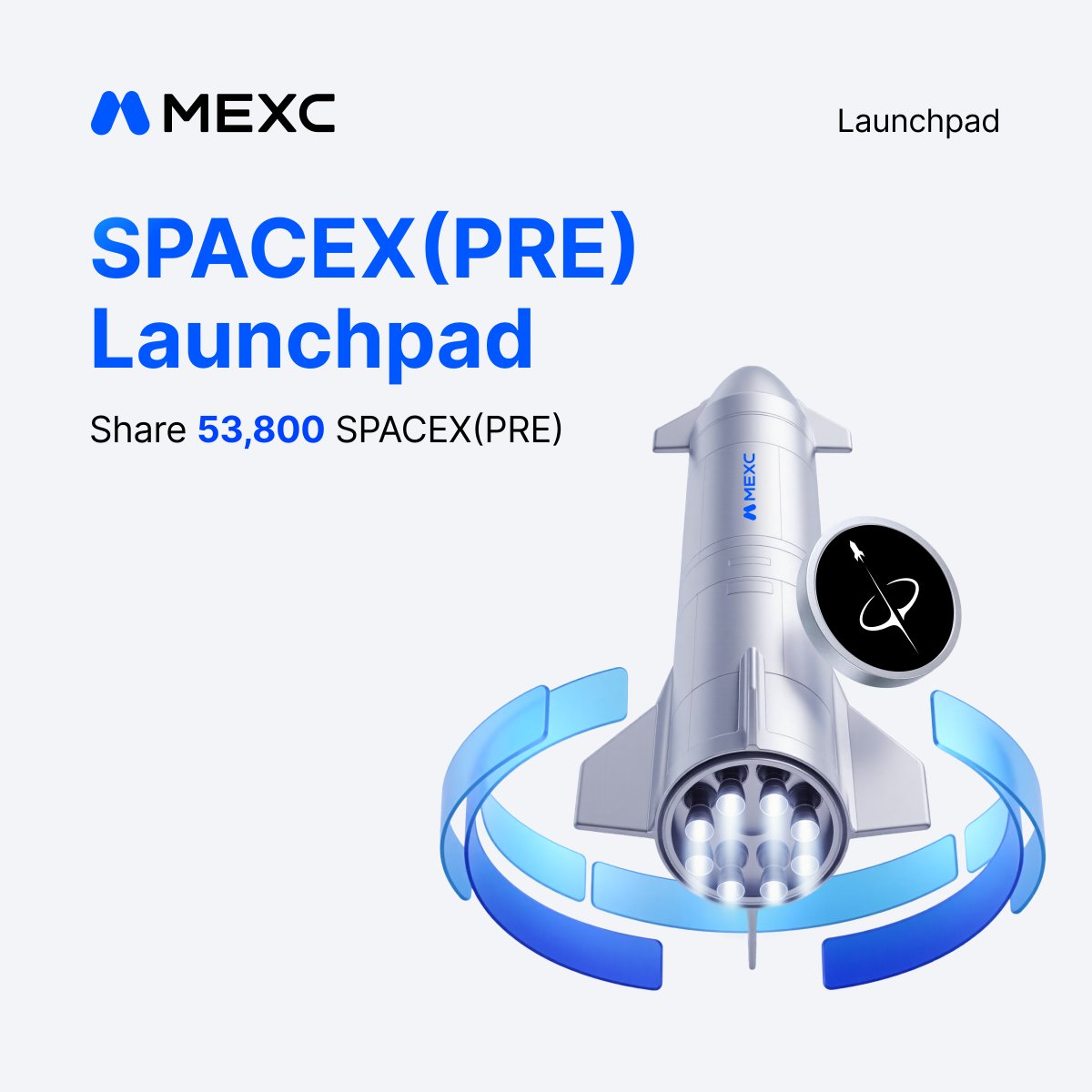 MEXC's tweet photo. The $SPACEX(PRE) Launchpad Round 2 subscription is officially LIVE! 

🔥 53,800 $SPACEX(PRE) for grabs
💰 Subscription price: $130
💵 Join with $USDT or $USD1

Secure your allocation ↓