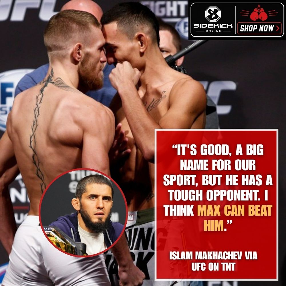 Sidekickboxing's tweet photo. Islam Makhachev shared his prediction ahead of the much-anticipated Conor McGregor vs. Max Holloway fight at UFC 329.

Full Story: https://t.co/EhPpUaRZFz https://t.co/hTTeGgxlSv