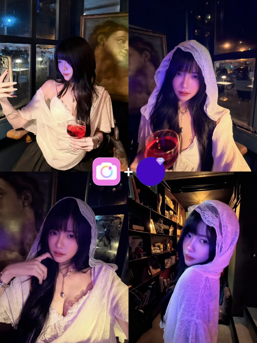 yoxrgravity's tweet photo. night mode ของ beautycam ก็สุดๆ ㅠㅡㅠ ถ่ายแล้วได้รูปไฟม่วงสไตล์พสจีนมากก เวลาไปร้านที่แสงน้อยๆ ไฟสลัวๆ ชีสาดไฟกล้องหน้าให้เริ่ดๆ 🐈‍⬛✨📸  ( + เลือกเฉดสีเองได้ด้วย ) https://t.co/AZUkJPQW9Z