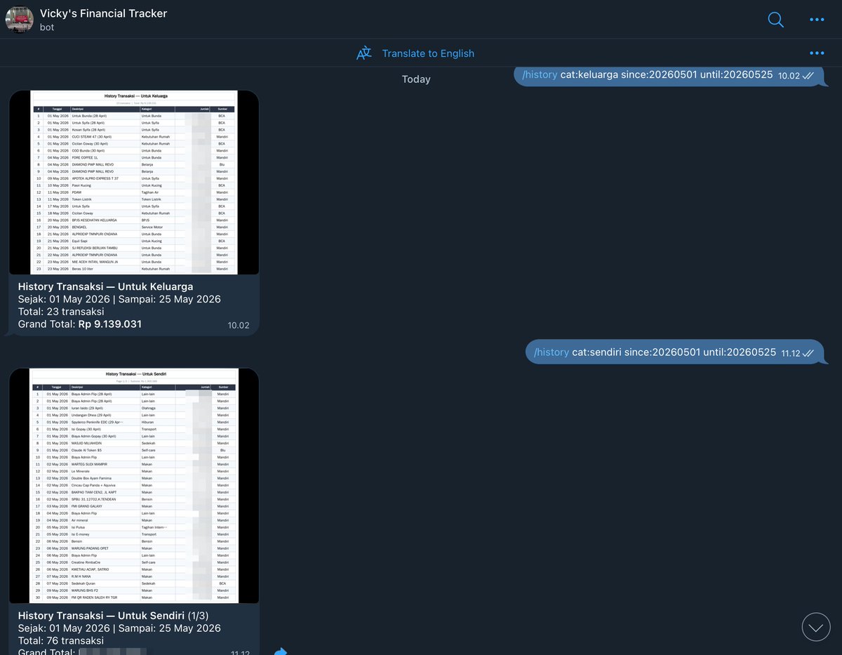 hakk4man's tweet photo. Belakangan iseng vibe coding pakai Claude. n8n sangat membantu tracking pengeluaran as a sandwich ini.

Auto input transaksi parse dari email ke excel, kirim update ke tele, rekap hasil dari tele. https://t.co/e9UAw8MjzX