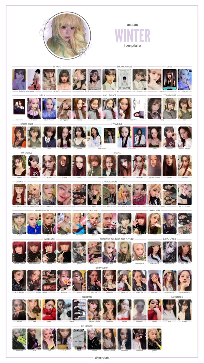 aespa 에스파 All Album & Exclusive Photocards Template