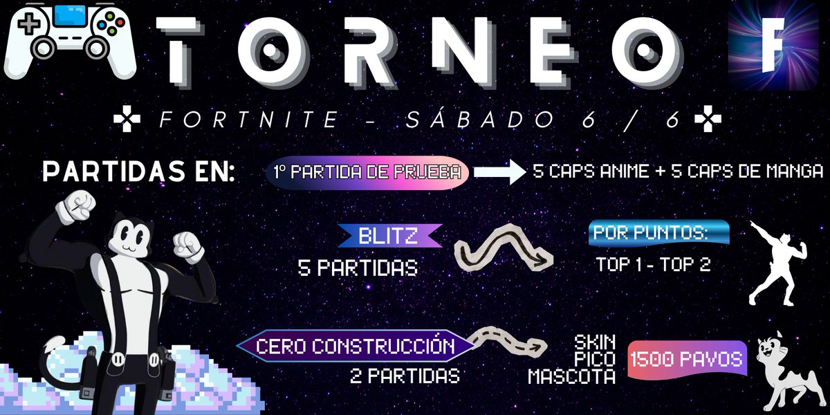 pony_clash's tweet photo. 🎮 ¡TORNEO DE FORTNITE! 🗣️ Celebramos el 3º Aniversario del canal de Twich

📅 Sábado 6 de Junio (3-4 PM 🇵🇪) 
🌍 Región: NA-Este 
🕹️ Modos (En Solitario): Prueba, Blitz y Zero Build. 
🎁 Premios: Skins, gestos y más. 

¡Comenta este post para confirmar tu cupo! 🐧

#Fortnite https://t.co/BMLCd8d9MX