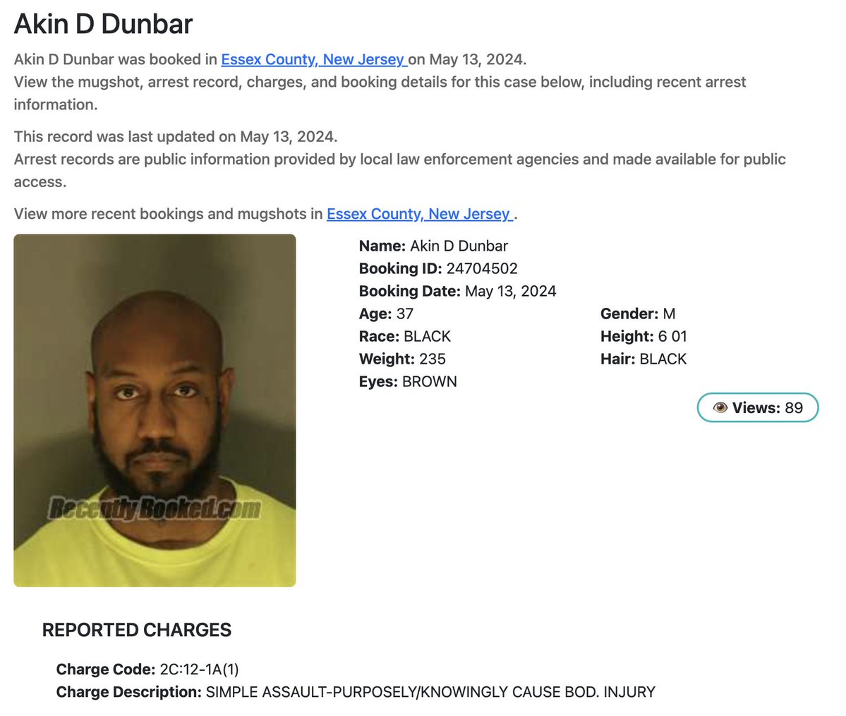 PraiseTodd's tweet photo. @Benleo Here's the mugshot and name of your melanated friend. https://t.co/G9Y36s0pmz