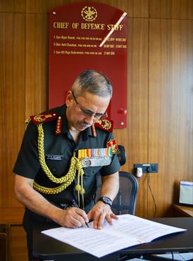 PIB_India's tweet photo. General NS Raja Subramani, PVSM, AVSM, SM, VSM, assumed charge as the third Chief of Defence Staff (CDS) and Secretary, Department of Military Affairs on May 31, 2026. He acknowledged the exemplary leadership and contribution of his predecessors and pledged to build upon their achievements. 

Expressing gratitude to the country for the trust reposed in the Defence Forces, General NS Raja Subramani asserted that they would work in unison with all stakeholders as part of the Whole-of-Nation approach to further strengthen national security. He emphasised that he would work towards enhancing jointness, integration and synergy in the Defence Forces and focus on accelerated development, induction and integration of indigenous weapons to achieve Aatmanirbharta.

Read here: https://t.co/ohOFFOtVWv