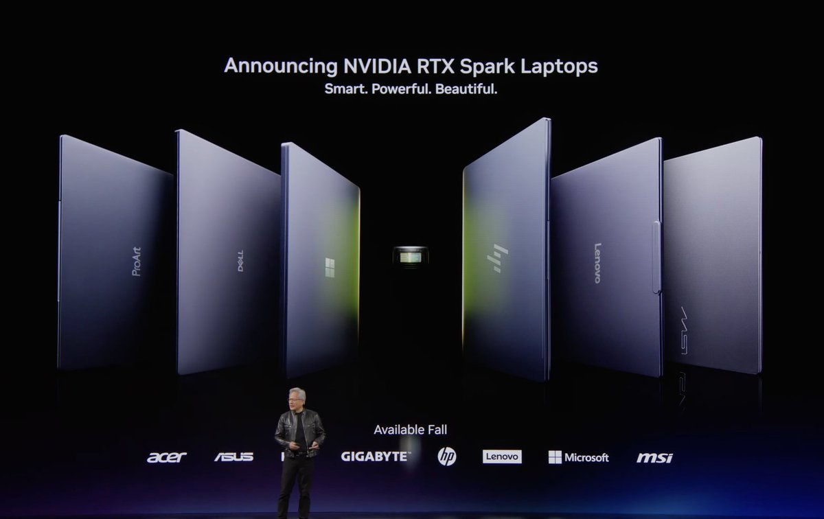 mweinbach's tweet photo. All the RTX Spark laptops

I can not wait to get my hands on these https://t.co/jIW6CLoEhM