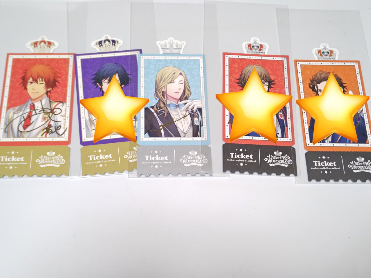 3BDolce's tweet photo. 【交換】うたプリ ワンダーランド　UTA☆PRI WONDERLAND -15th Anniversary- WL 購入特典 箔押し レア 通常

譲) ☆那月2 真斗 レン2 嶺二 蘭丸 カミュ 瑛一 綺羅 瑛二 ☆大和

箔押し 音也  カミュ 

求) 翔 藍 ☆ナギ

カルライ物販19日 or 20日カルライ or 郵送 https://t.co/XzAKJfwJ4O
