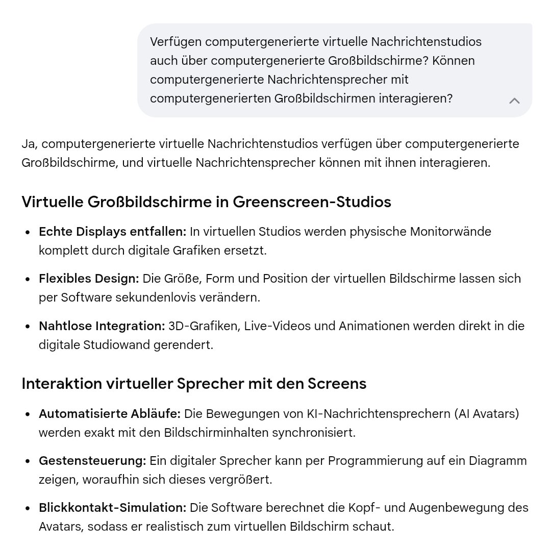 CritiIo's tweet photo. Verfügen computergenerierte virtuelle Nachrichtenstudios auch über computergenerierte Großbildschirme? Können computergenerierte Nachrichtensprecher mit computergenerierten Großbildschirmen interagieren? https://t.co/bSj8LH1peh
