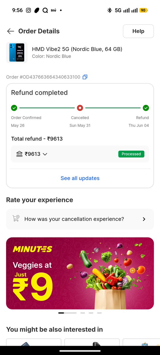 Cooldeeppp's tweet photo. Pathetic service by @Flipkart @HMDdevicesIN @FlipkartSupport! Ordered an HMD Vibe2 5G on May 26, delivery promised by May 30. On May 31, it gets cancelled saying "out of stock". Order ID: OD437663664340633100. To 4 divas sudhi shu jakh maravta hata? Worst experience! 😡 https://t.co/Xiok0JGERk