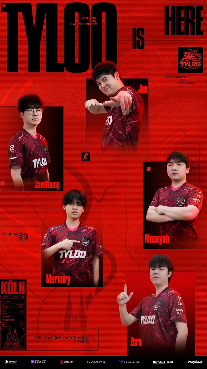 tyloogaming's tweet photo. IEM Cologne 2026, we are ready.

#TYLOO #IEMCologne https://t.co/CDEwgBeuok