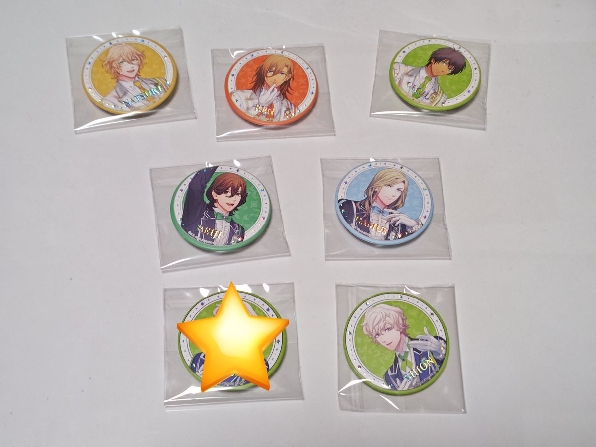 3BDolce's tweet photo. 【交換】うたプリ ワンダーランド　UTA☆PRI WONDERLAND -15th Anniversary- WL 缶バッジ

譲) WL 音也 嶺二  綺羅2
15th ☆那月 レン ☆セシル 嶺二 カミュ ☆シオン

求) 翔 > 藍 ☆ナギ

カルライ物販19日 or 20日カルライ or 郵送

検索からもお気軽にお声がけ下さい https://t.co/NPuhxyYizj