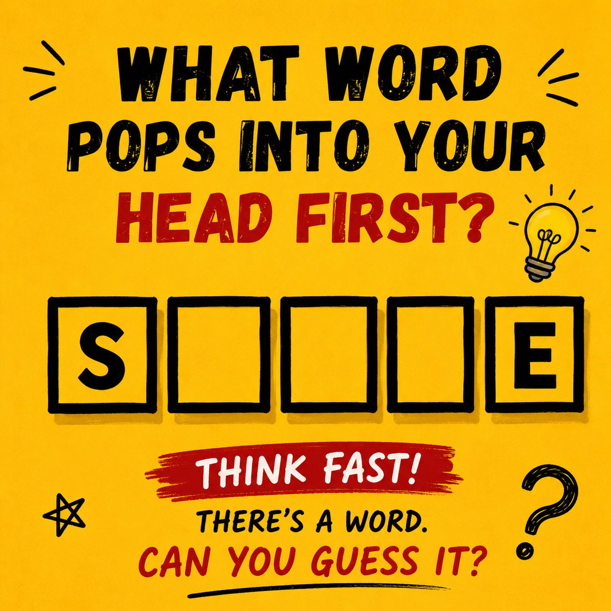 stickifyQuiz's tweet photo. 🧠💭 What word did your brain see first?
No overthinking—just comment the first word that popped into your head! 👀✨ #WordPuzzle #BrainTeaser #MindGame #IQTest https://t.co/ZiEvFkxUks