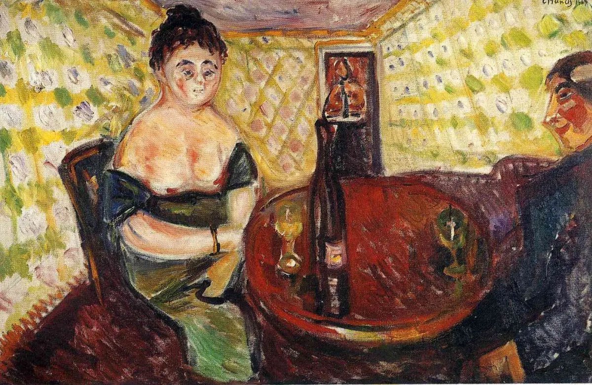 artstitle's tweet photo. エドヴァルド・ムンク
（Edvard Munch、1863-1944）
『可愛い娘のところへ』
（To the sweet girl） https://t.co/WB6I3I4c10