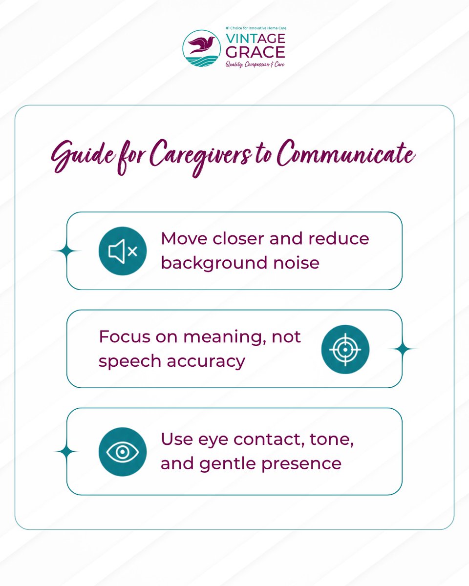 VGHomeCare's tweet photo. In advanced Parkinson’s, communication is not about fixing speech but connecting emotionally. Gentle tone, eye contact, and patience during silence can reduce frustration and build trust in conversations. 💙

#ParkinsonsCare #CaregiverSupport #SeniorCare #ParkinsonsAwareness https://t.co/aC9bns4Hp0