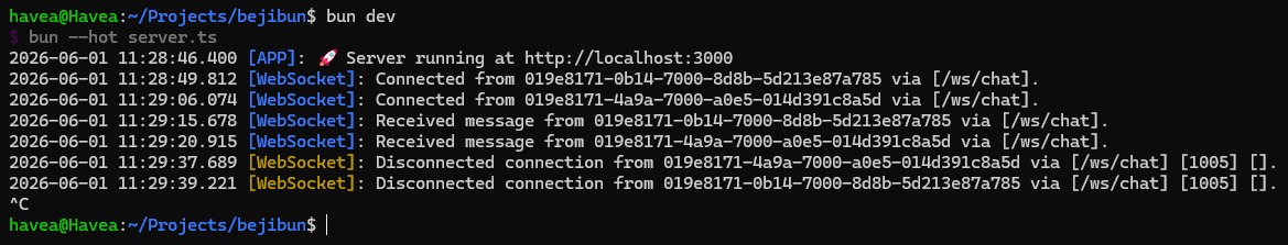 bjbnframework's tweet photo. Update : @bejibun/core v0.4.22

WebSocket Controller Enhancements

To simplify connection management and enable more advanced real-time features, the current WebSocket client instance is now automatically passed to controller methods.

This allows handlers to :
- Access the active client connection directly
- Identify the sender without performing additional lookups
- Broadcast messages more efficiently
- Build room, presence, and private messaging systems with less boilerplate

https://t.co/HnJq0ZH9iR