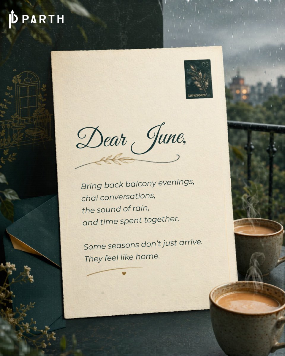 DevelopersParth's tweet photo. June arrives with a different kind of comfort.
A slower pace, familiar conversations, and moments that make home feel a little warmer.
Because sometimes, the best memories are made when the rain keeps you indoors.
#HelloJune #MonsoonVibes #HomeComfort #ParthDeveloper https://t.co/JfmW7ZyfhL