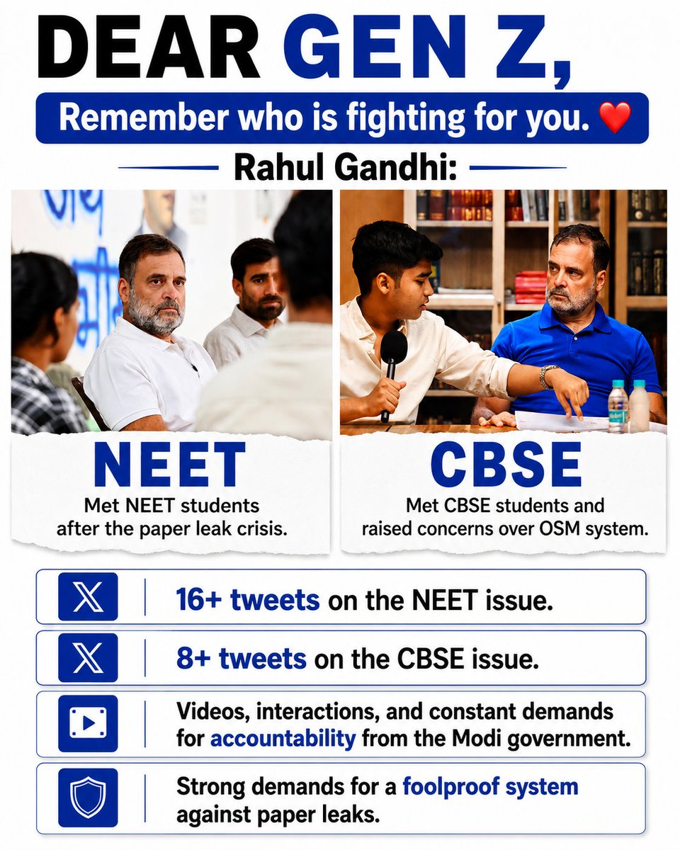 JeeGarimaa's tweet photo. @RahulGandhi @Kisan_Thane गलती CBSE की। 
सज़ा बच्चे की। 
कमाई सरकार की।
यही है मोदी सरकार का “नया भारत”। https://t.co/3efSLpbYRN