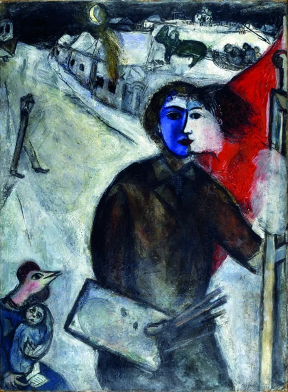 artstitle's tweet photo. マルク・シャガール
（Marc Chagall、1887-1985）
『たそがれ』
（Hour between Wolf and Dog） https://t.co/47N0CfyOKg