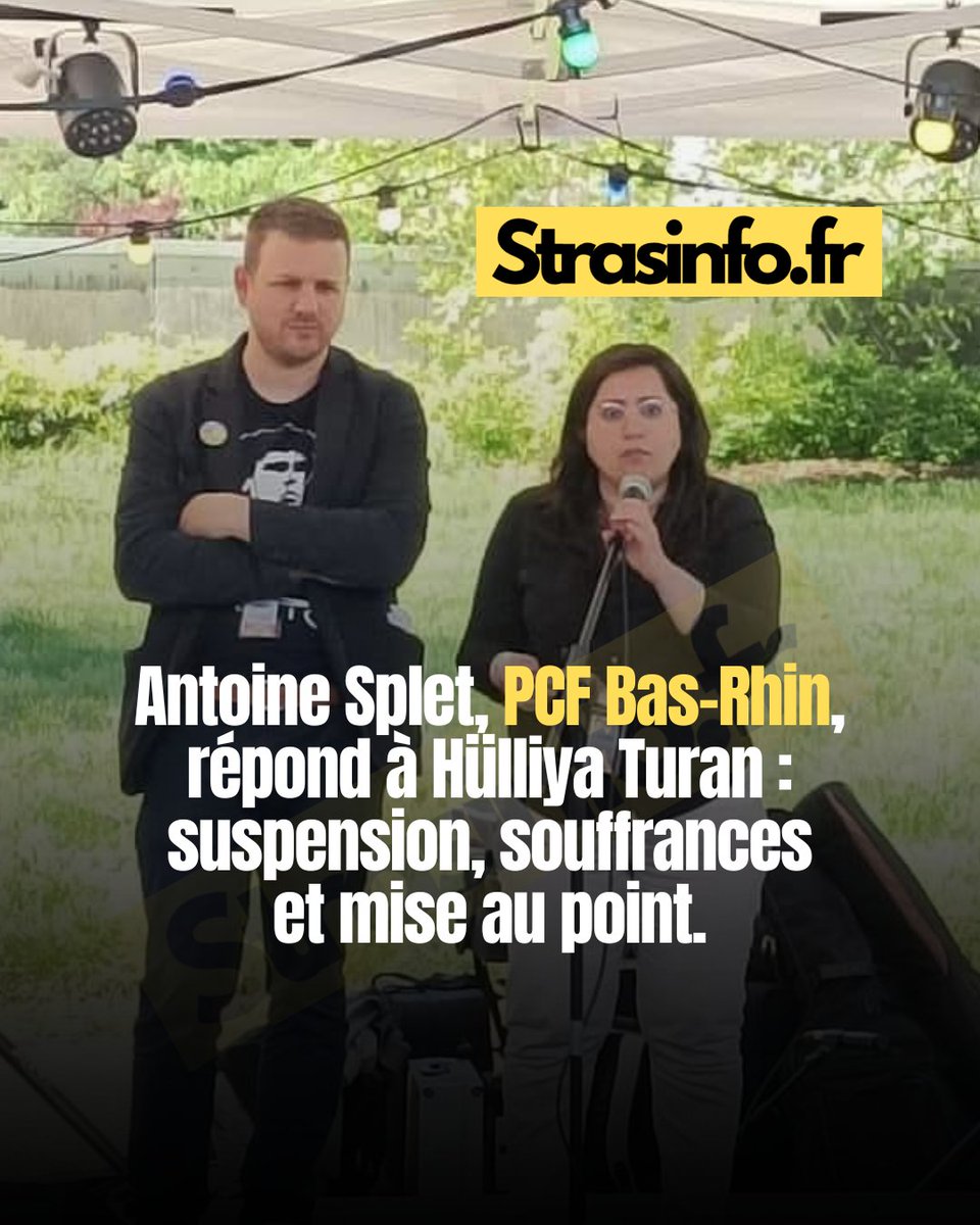 StrasInfo's tweet photo. PCF Bas-Rhin : après le départ fracassant de Hülliya Turan, le secrétaire départemental Antoine Splet répond. Suspension disciplinaire, burn-out, souffrances cachées… 👉 https://t.co/Tni2NO4YR8 https://t.co/z0vuEeN4bN