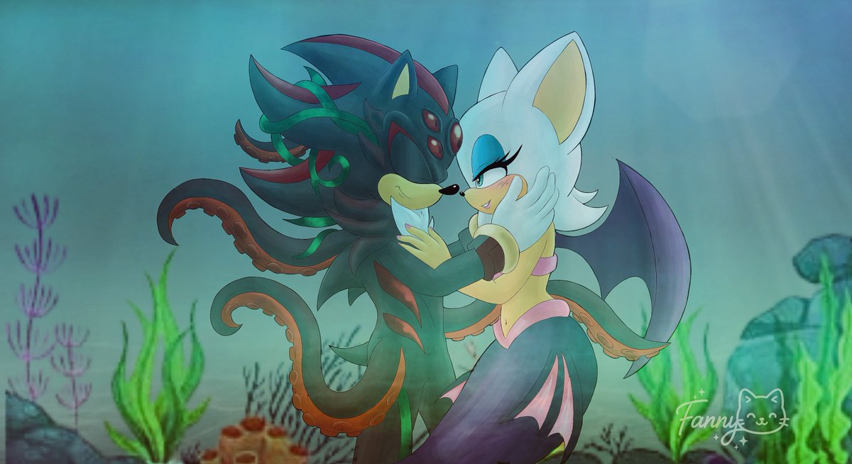 Fanny_0w0's tweet photo. It's still May where I am o^ò so I'm still on time for #MerMay 

It's been a while since I last drew, I'll get back into it uwu  

#Shadouge 
#RougeTheBat 
#ShadowTheHedgehog 
#Sonic https://t.co/IgoBlqVpqW