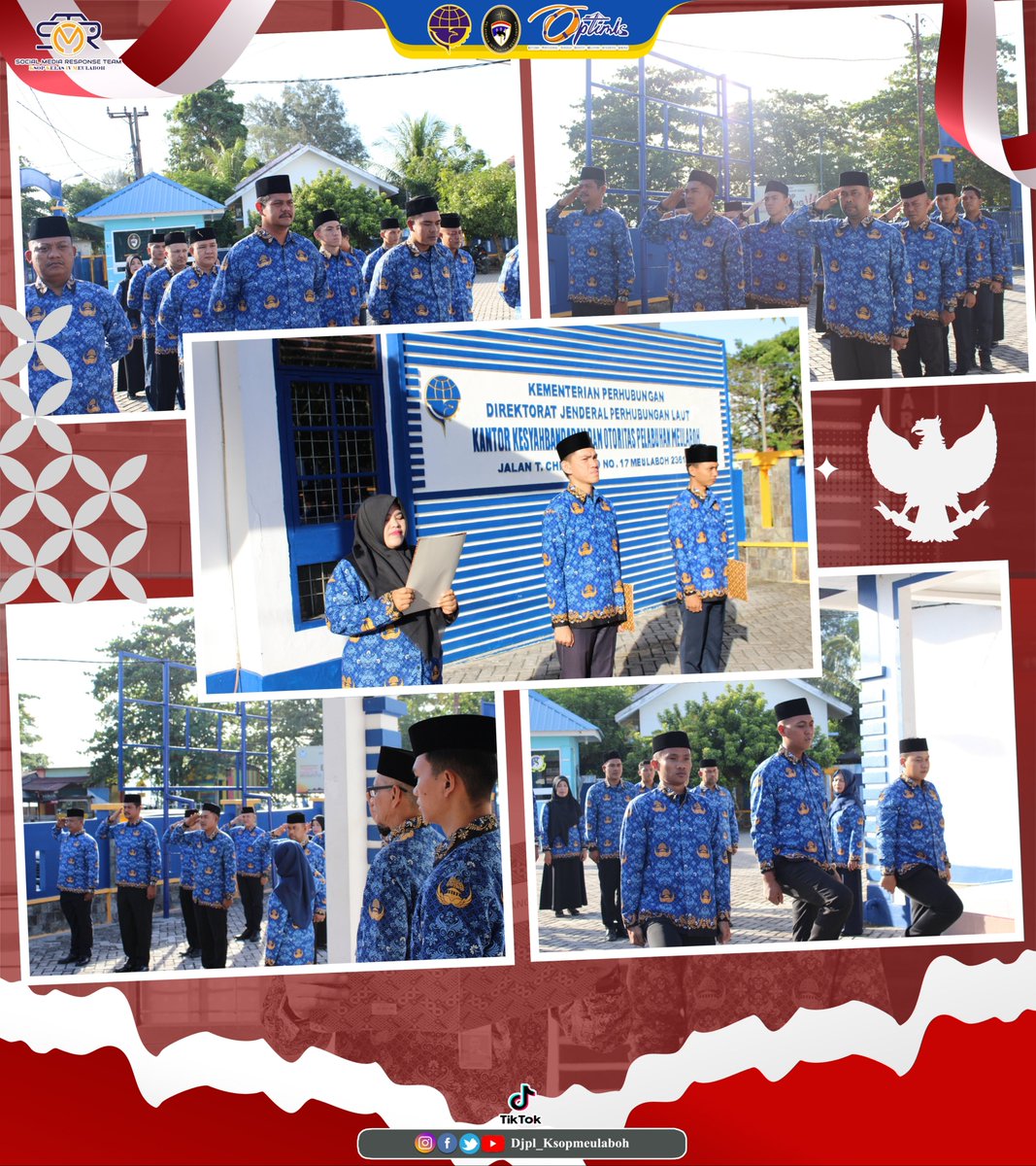 KMeulaboh's tweet photo. 1 Juni 2026, Kantor Kesyahabandaran dan Otoritas Pelabuhan Meulaboh melaksanakan Upacara Peringatan Hari Lahir Pancasila di halaman kantor KSOP Meulaboh, Upacara dilaksanakan dengan tertib dan khidmat. Selengkapnya......>>>https://t.co/uNse8lKmU4 https://t.co/sEBDkkS7al