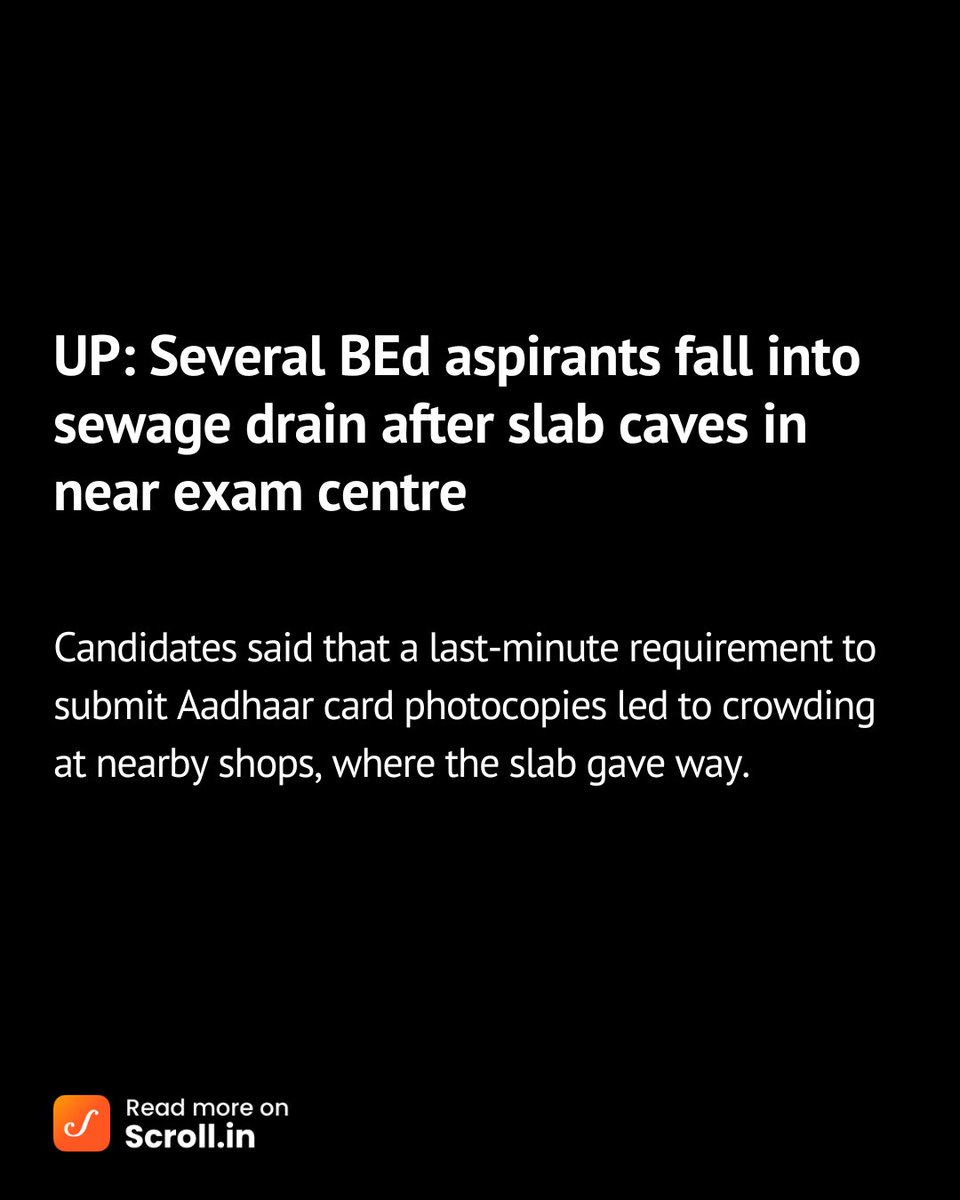 scroll_in's tweet photo. Four persons sustained minor injuries, while many others were left with soiled clothes and damaged books, admit cards and other documents, an eyewitness said.

Read more: https://t.co/eIhMsxec3d https://t.co/YXfth6Wh3N