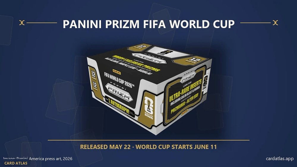 cardatlasapp's tweet photo. Three new Prizm parallels for the host nations: Old Glory /94 (US), Maple Leaf /86 (CA), Aguila /70 (MX). Detail that holds value past the tournament. Link in reply ↓ #worldcup2026 https://t.co/7YzKpWLkBJ