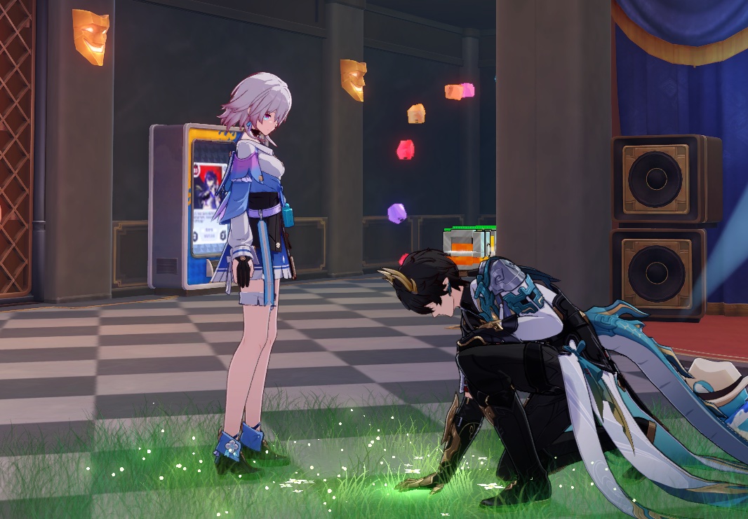 Kroissant4's tweet photo. Got the opportunity to sneak a few Danmarch photos!
DHPT kneeling down and showing his PT dragon summon to March looks so romantic, it’s like watching a knight devoting himself to his princess/beloved 🥹🥹💕💕 https://t.co/16Da9bahhJ