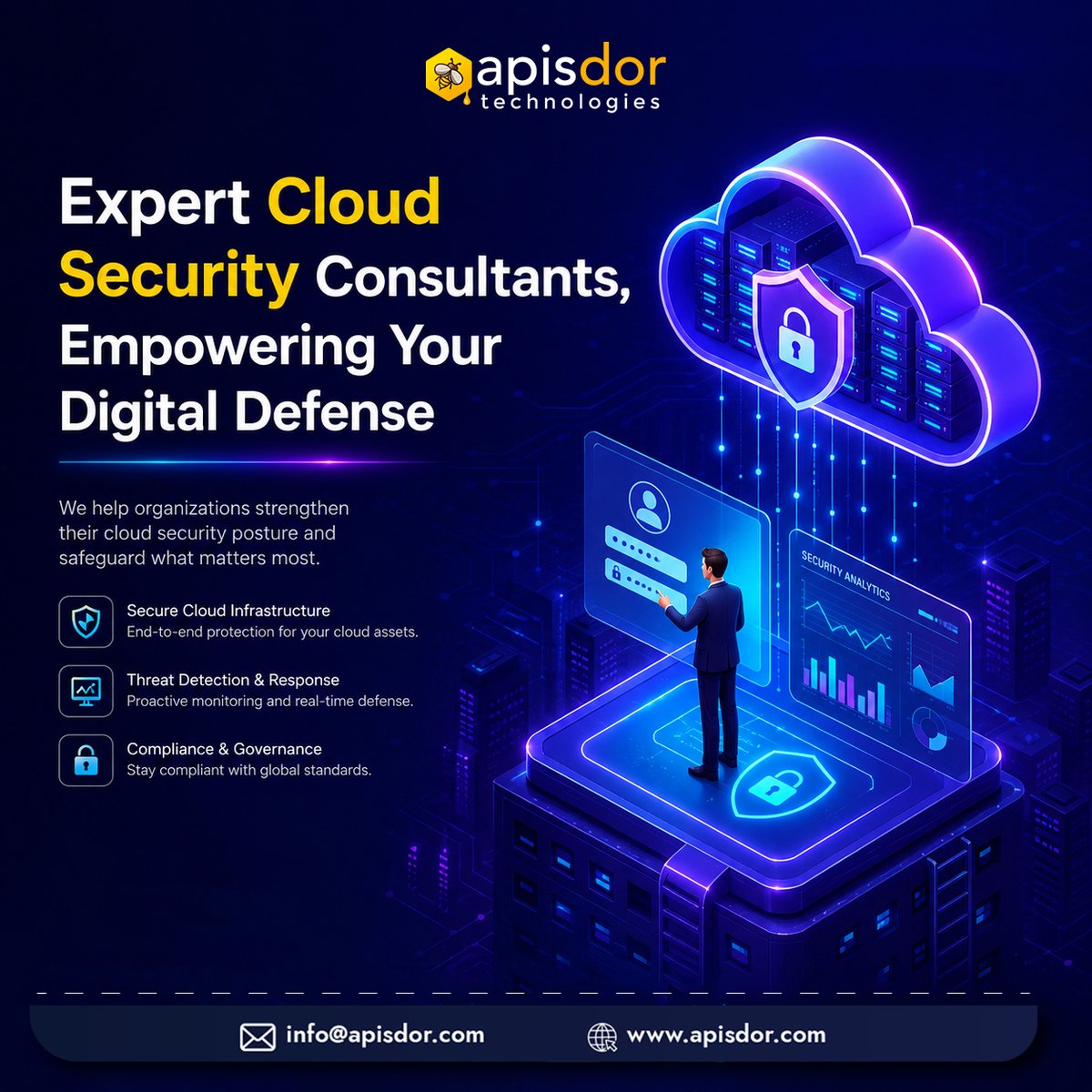 apisdor's tweet photo. Your cloud is only as strong as its security.
Protect critical data, strengthen compliance,and stay ahead of evolving cyber threats with expert cloud security solutions designed for modern businesses.
https://t.co/oDWHqhyg81
info@apisdor.com
#CloudSecurity #CyberSecurity #Apisdor https://t.co/jvBDyxQbOe