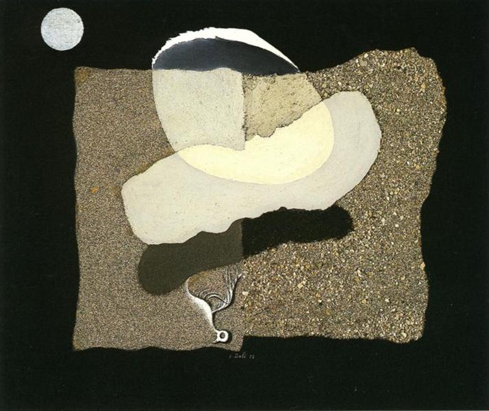 artstitle's tweet photo. サルバドール・ダリ
（Salvador Dali、1904-1989）
『大きな親指、浜辺、月、腐った鳥』
（The Large Thumb, Beach, Moon, and Rotting Bird） https://t.co/hwkg6EVy4F