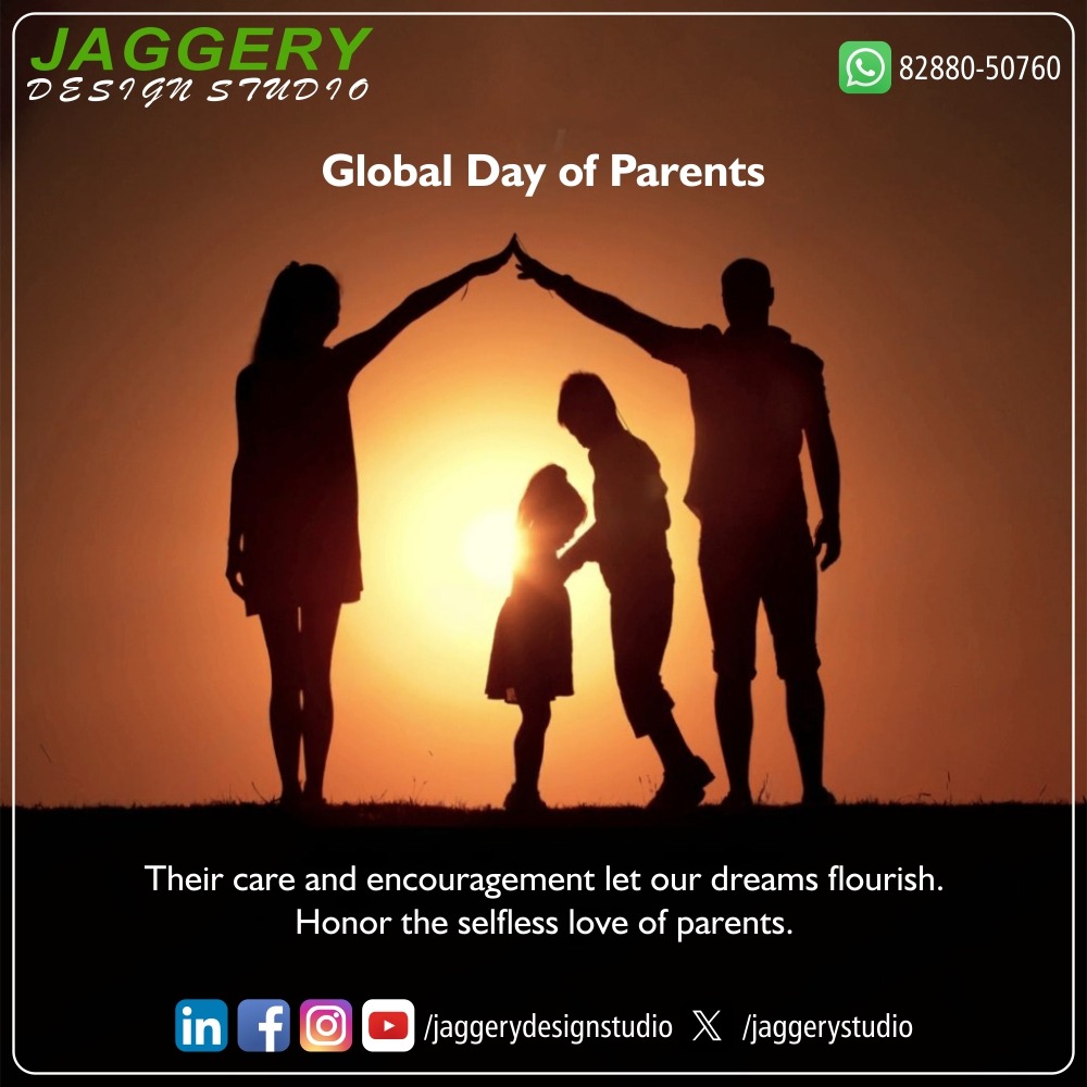 jaggerystudio's tweet photo. Their care and encouragement let our dreams flourish. Honor the selfless love of parents. Global Day of Parents. #GlobalDayOfParents #1June #JaggeryDesignStudio #GraphicDesign #DesignStudio #CreativeAgency #GraphicArtists #VisualIdentity #BrandDesign #DigitalDesign https://t.co/GLuLBJRbrk
