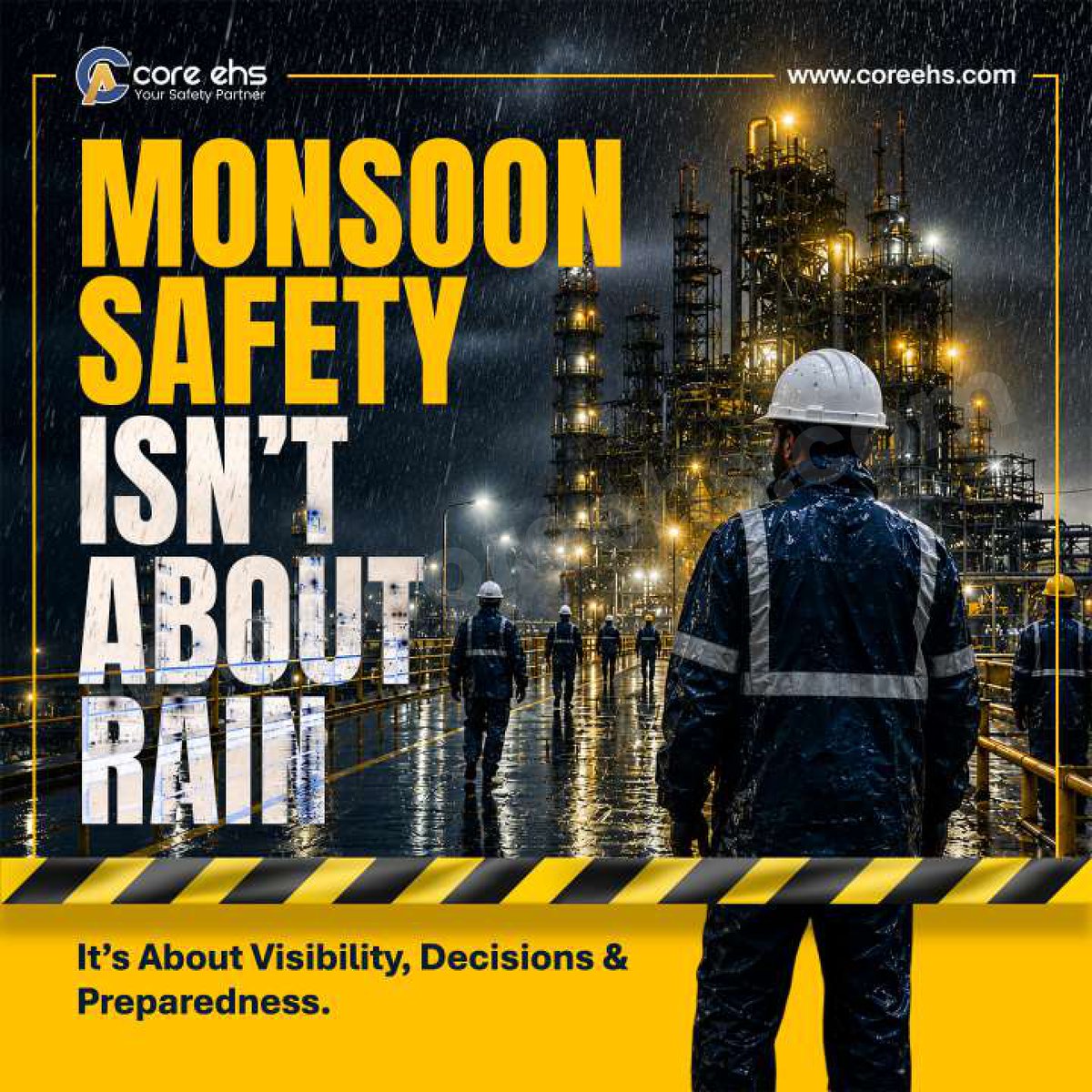 coreehs23's tweet photo. Monsoon risks aren't caused by rain alone. Reduced visibility, rushed decisions, and hidden hazards create workplace risks. Is your team prepared?

Learn more: https://t.co/aIxcIfiMNW

#MonsoonSafety #MonsoonSafetyInIndustry #IndustrialSafety #WorkplaceSafety #COREEHS https://t.co/mWX1U4UPbl