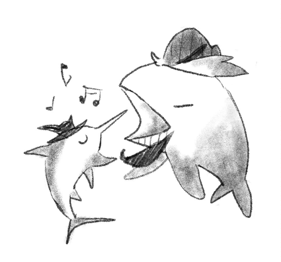 gwancinzi's tweet photo. Some doodles of 🐋🐟 being silly and sweet today. https://t.co/U8L4dK3KRj