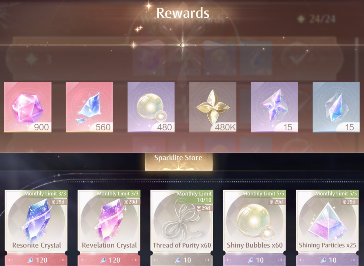infinitydenise_'s tweet photo. Mira Crown &amp; monthly Mira Crown Shop (Sparklite Store) reset! Go get your diamonds/ pulls guys 😍🥰

InfinityNikki ꕀ UntilTideEnds https://t.co/dgejZ04w1W