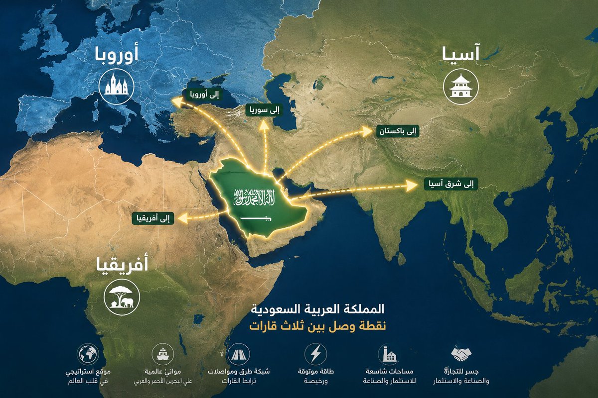 AlghamdiSSaeed1's tweet photo. ♦️  " توطين الصناعات في المملكة "
توطين الصناعات في المملكة العربية السعودية ،سوف  تنقل المملكة بإذن الله من كونها سوقاً استهلاكياً إلى دولة منتجة ومصنّعة ومصدّرة للعالم؟
هذا السؤال لم يعد مجرد طرح نظري، بل أصبح محور التحول الاقتصادي العالمي القادم.
إن الفرصة الحقيقية اليوم لا تكمن في التنافس على الممرات التجارية أو انتظار مرورها عبر الأراضي، بل في تجاوز هذا النموذج بالكامل عبر استقطاب الصناعة نفسها، وبناء قاعدة إنتاجية داخلية قادرة على التأثير في سلاسل الإمداد العالمية من مصدرها، لا من أطرافها.
أولاً: أرقام حقيقية عن الصناعة الصينية
• أكثر من 500 ألف مصنع كبير يعمل في الصين حالياً.
• أكثر من 6 ملايين منشأة صناعية صغيرة ومتوسطة.
• أعداد كبيرة من هذه المصانع بدأت تبحث عن مواقع جديدة للتوسع خارج الصين.
ثانياً: الدول الأكثر استقبالاً للمصانع الصينية
فيتنام
تايلاند
إندونيسيا
ماليزيا
الهند
كمبوديا
لاوس
ثالثاً: صراع الممرات والطرق
يشهد العالم اليوم تنافساً متصاعداً بين الشرق والغرب على الممرات التجارية وخطوط النقل العالمية. وتسعى كل دولة إلى أن تمر طرق التجارة الجديدة عبر أراضيها لتحقيق المكاسب الاقتصادية والاستراتيجية. وقد انعكس هذا التنافس على العالم العربي والإسلامي، حيث تتسابق الدول للحصول على موقع في هذه المشاريع والمسارات الدولية.
رابعاً: الحل الأكثر جدية وتنافسية
بدلاً من انتظار مرور الطرق التجارية بجوارك، فإن الخيار الأكثر ذكاءً هو استقطاب الصناعة نفسها.
فالمملكة العربية السعودية تمتلك موقعاً استراتيجياً استثنائياً بين ثلاث قارات، ومساحات شاسعة، وطاقة متوفرة، وبنية تحتية متطورة، وقدرات لوجستية متنامية، وقرباً من أسواق أفريقيا وآسيا وأوروبا. وهذه المقومات تجعلها مؤهلة لتكون مركزاً عالمياً للتصنيع والتجميع وإعادة التصدير.
خامساً: النموذج الاقتصادي الجديد
يقوم النموذج على إنشاء منطقة صناعية عالمية كبرى تستقطب المصانع الدولية، مع توفير بيئة تشغيلية تنافسية وحوافز استثمارية كبيرة.
وفي المقابل، تستفيد الدولة من العوائد الاقتصادية المباشرة وغير المباشرة الناتجة عن الإنتاج والتشغيل والخدمات اللوجستية وسلاسل الإمداد، مما يوفر مورداً اقتصادياً مستداماً يدعم الاقتصاد الوطني على المدى الطويل.
سادساً: الأثر على المواطن والاقتصاد
إن وجود المصانع بالقرب من الأسواق المستهدفة يؤدي إلى خفض تكاليف النقل والشحن والتأمين والتخزين والوساطة، مما ينعكس مباشرة على انخفاض أسعار المنتجات وزيادة القوة الشرائية للمواطن. كما يساهم في توفير فرص العمل، ونقل المعرفة، وتوطين التقنيات والخبرات الصناعية.
وفي الوقت الحالي يدفع المستهلك مبالغ كبيرة نتيجة تعدد حلقات الاستيراد والشحن والتخزين والتوزيع والوساطة، حيث تُضاف تكاليف وأرباح متراكمة في كل مرحلة حتى تصل السلعة إلى المستهلك النهائي. وعند توطين الصناعة داخل المملكة، فإن جزءاً كبيراً من هذه التكاليف يختفي أو ينخفض بشكل ملحوظ، وتبقى نسبة أكبر من القيمة المضافة داخل الاقتصاد الوطني بدلاً من خروجها إلى الخارج، مما ينعكس على الأسعار، وفرص العمل، والاستثمارات، ومستوى الدخل، والنمو الاقتصادي بشكل عام.
سابعاً: 
إن تحويل المملكة إلى مركز صناعي عالمي لا يقتصر على الاستفادة من موقعها الجغرافي فحسب، بل يجعلها شريكاً أساسياً في التصنيع والتوزيع العالمي. فبدلاً من التنافس على مرور التجارة عبر الأراضي، يصبح الهدف هو امتلاك جزء من عملية الإنتاج نفسها، وهو ما يخلق قيمة اقتصادية مستدامة، ويعزز مكانة المملكة كمحور صناعي وتجاري يربط بين آسيا وأفريقيا وأوروبا والعالم.