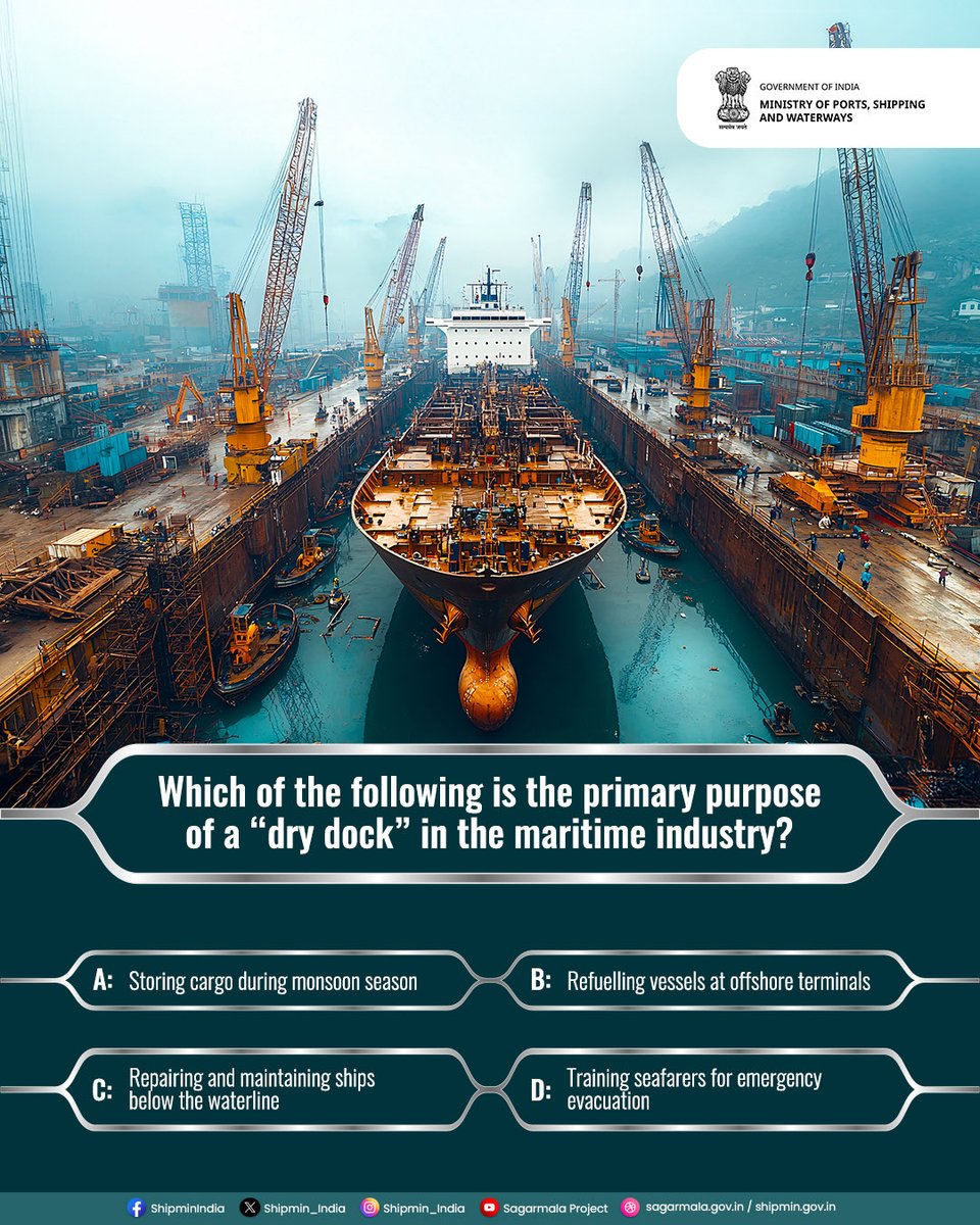 shipmin_india's tweet photo. 🚢 Maritime Minds, Assemble!
The maritime quiz is back with another interesting challenge.
Can you crack it? Comment your answer below...
#MaritimeQuiz #MaritimeIndustry #Shipping #Ports #Logistics #SeaTrade #MarineWorld #OceanEconomy #DidYouKnow #MaritimeKnowledge https://t.co/f3xhNuThrk