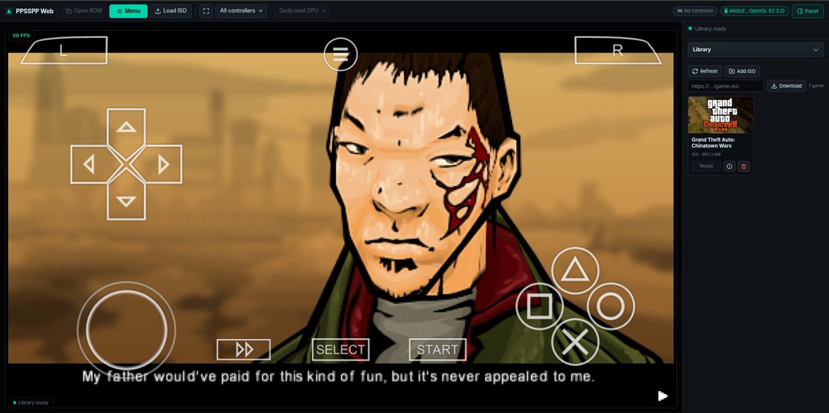Techjunkie_Aman's tweet photo. PPSSPP now runs directly inside the browser through WebAssembly.

No install.
No emulator app.
No desktop client.

You literally:

• open a webpage
• load a local PSP file
• start playing

This is one of the clearest examples of how insanely powerful modern browsers have become.

Potential use cases:

• quick ROM testing
• portable emulation setups
• browser-based save experiments
• compatibility testing across devices
• running PSP games on locked-down systems

We’re entering an era where high-performance apps no longer need native installs.

The browser itself is becoming the platform.

Demo:
https://t.co/JJe9L2recb

Source:
https://t.co/9VkiDOeQqZ