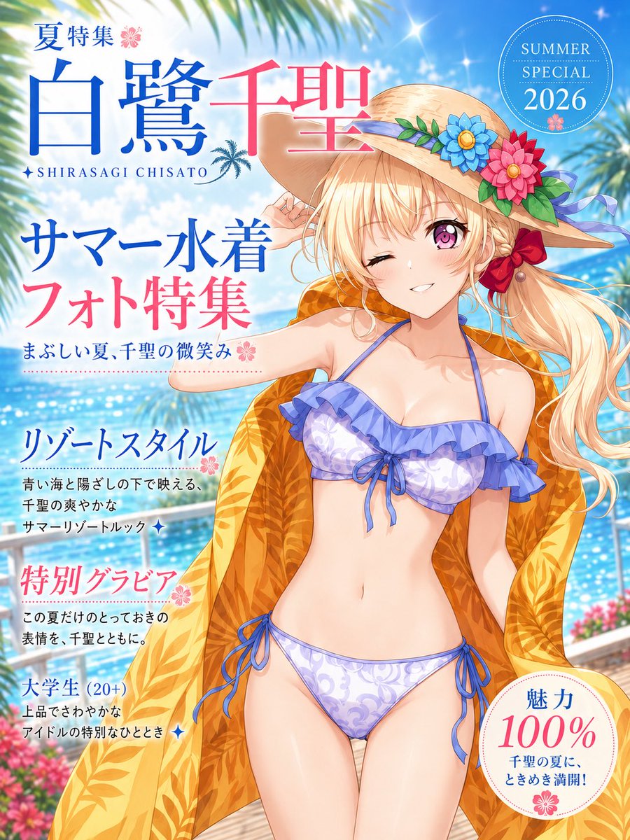 もし千聖ちゃんが夏の特集号の表紙を飾ったら… #白鷺千聖 #バンドリ