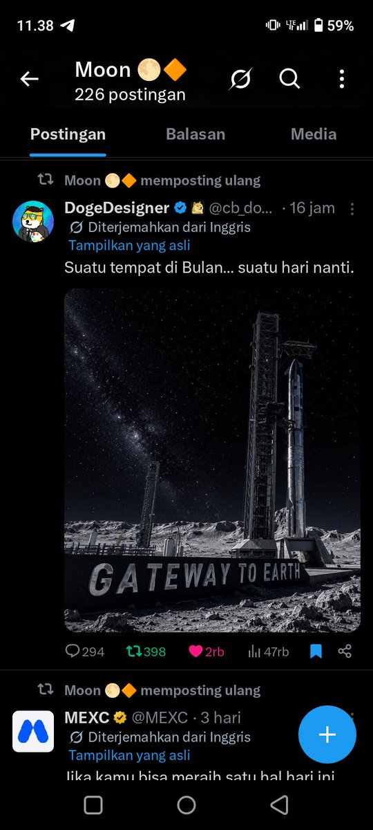 Samudroh1's tweet photo. @elonmusk @profstonge Buy #Moon https://t.co/RVj9iKZ3WO
