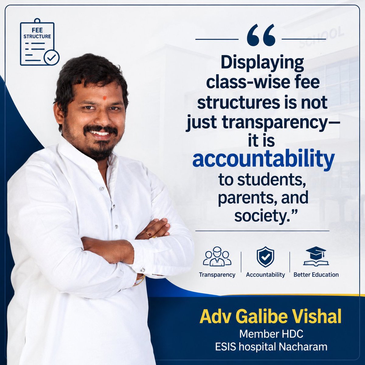igalibevishal's tweet photo. "Displaying class-wise fee structures is not just transparency—it is accountability to students, parents, and society."

Adv Galibe Vishal 
Member HDC ESIS hospital Nacharam

#schoolfee #cbsc #student #ssc #parents https://t.co/uNhD4pedul