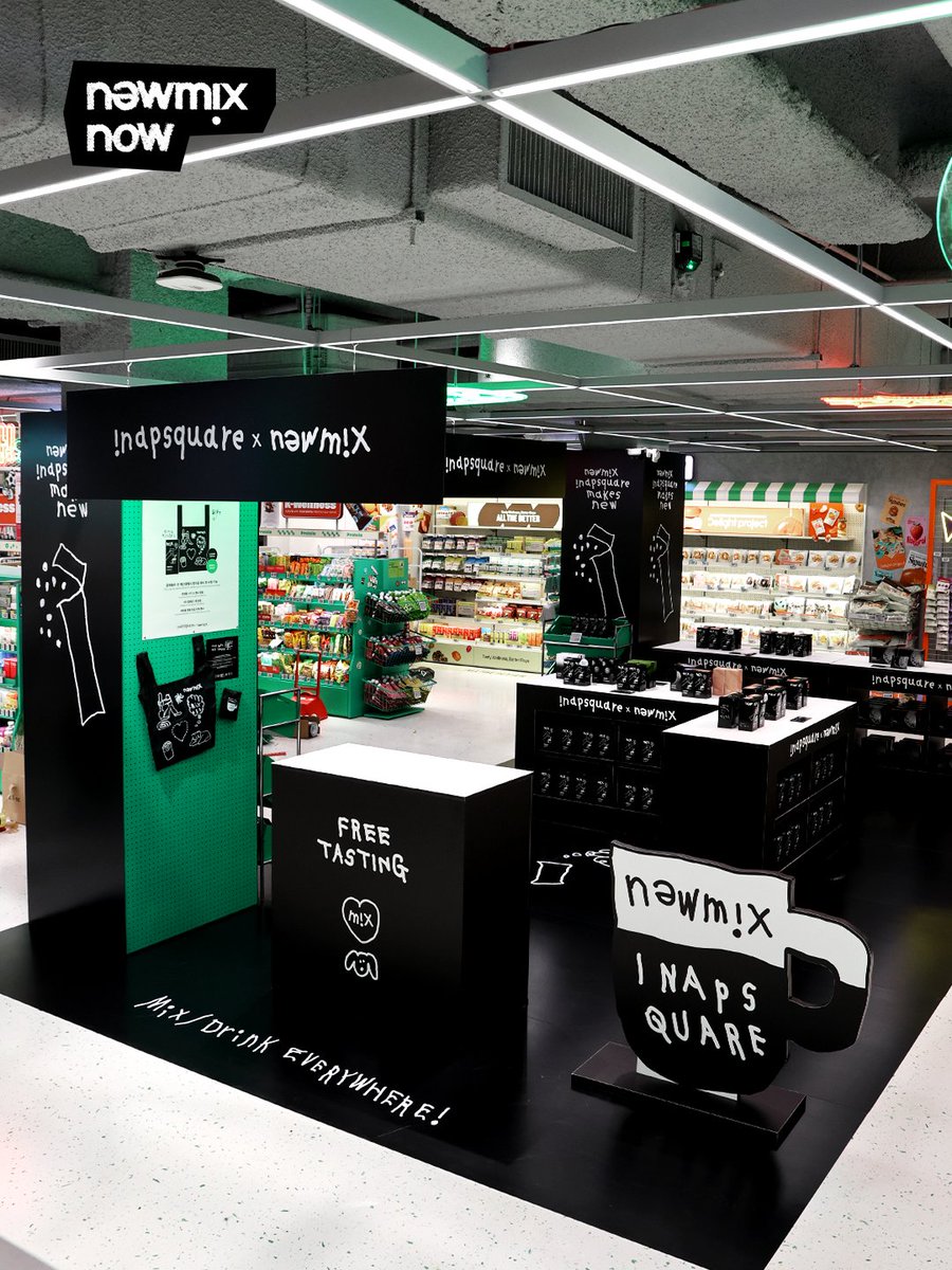 newmixcoffee's tweet photo. 本日から6月30日まで、オリーブヤング セントラル明洞タウン 3階 K-Foodゾーンにて、𝗜𝗡𝗔𝗣𝗦𝗤𝗨𝗔𝗥𝗘×𝗻𝗲𝘄𝗺𝗶𝘅 コラボポップアップを開催します✨
さらに、6月7日以降は、コラボ商品を含む20,000ウォン以上ご購入のお客様に、数量限定のオリジナルショッピングバッグをプレゼントいたします👜 https://t.co/rRMLV41chj
