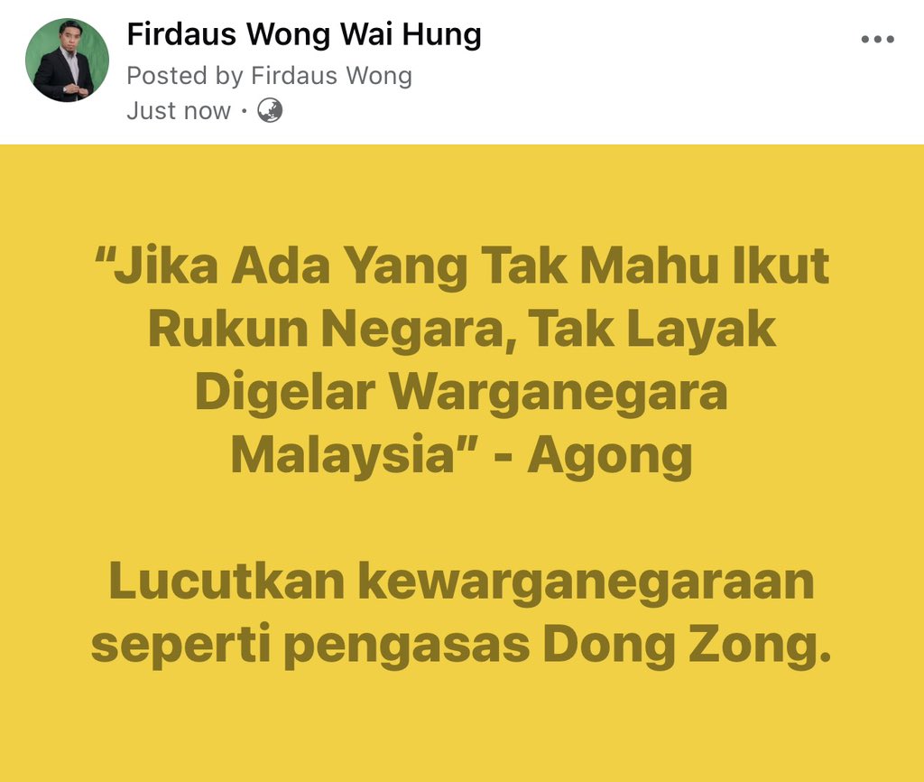 FirdausWong's tweet photo. Setuju?

Apa pendapat sahabat semua? https://t.co/qdPSry8Joi