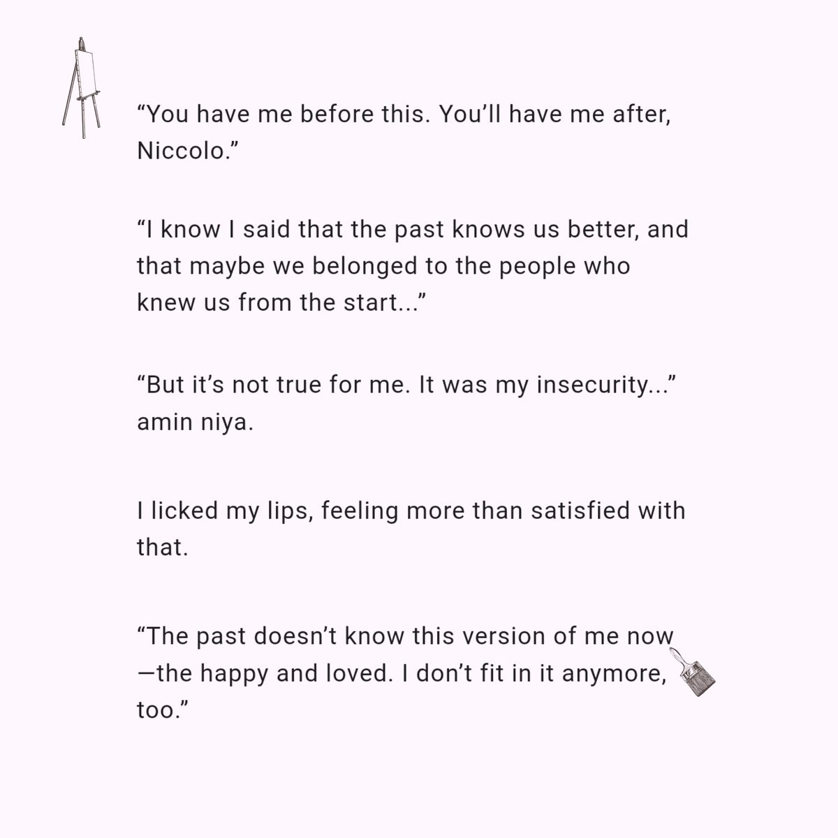 alialienzo's tweet photo. "The past doesn't know this version of me now—the happy and loved. I don't fit in it anymore, too."
— winter sanvitores

"This is the perfect ending of my career—Winter is my championship belt—a new purpose."
— niccolo sanvitores

happy Simula anniversary, Made of Glass! 📖💌 https://t.co/dq1B7Jbe3D