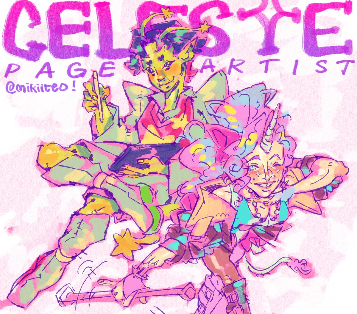 mikiiteo's tweet photo. better late than never!! hiii im BLESSED to be a part of this as celeste's page artist ! hooray! 🦄 https://t.co/96TL9B5upV