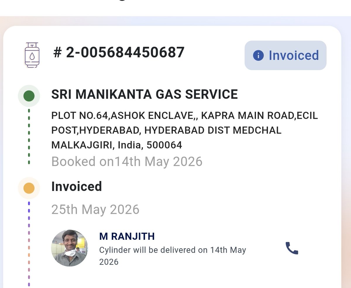 amankumar43r's tweet photo. @MoPNG_eSeva @indane_gas @indanegasonline  This is the update showing on the app. But no one is responding to calls or delivering the cylinder. My 1st refil is going to end soon. What should I do? https://t.co/lyZNOiwIjB