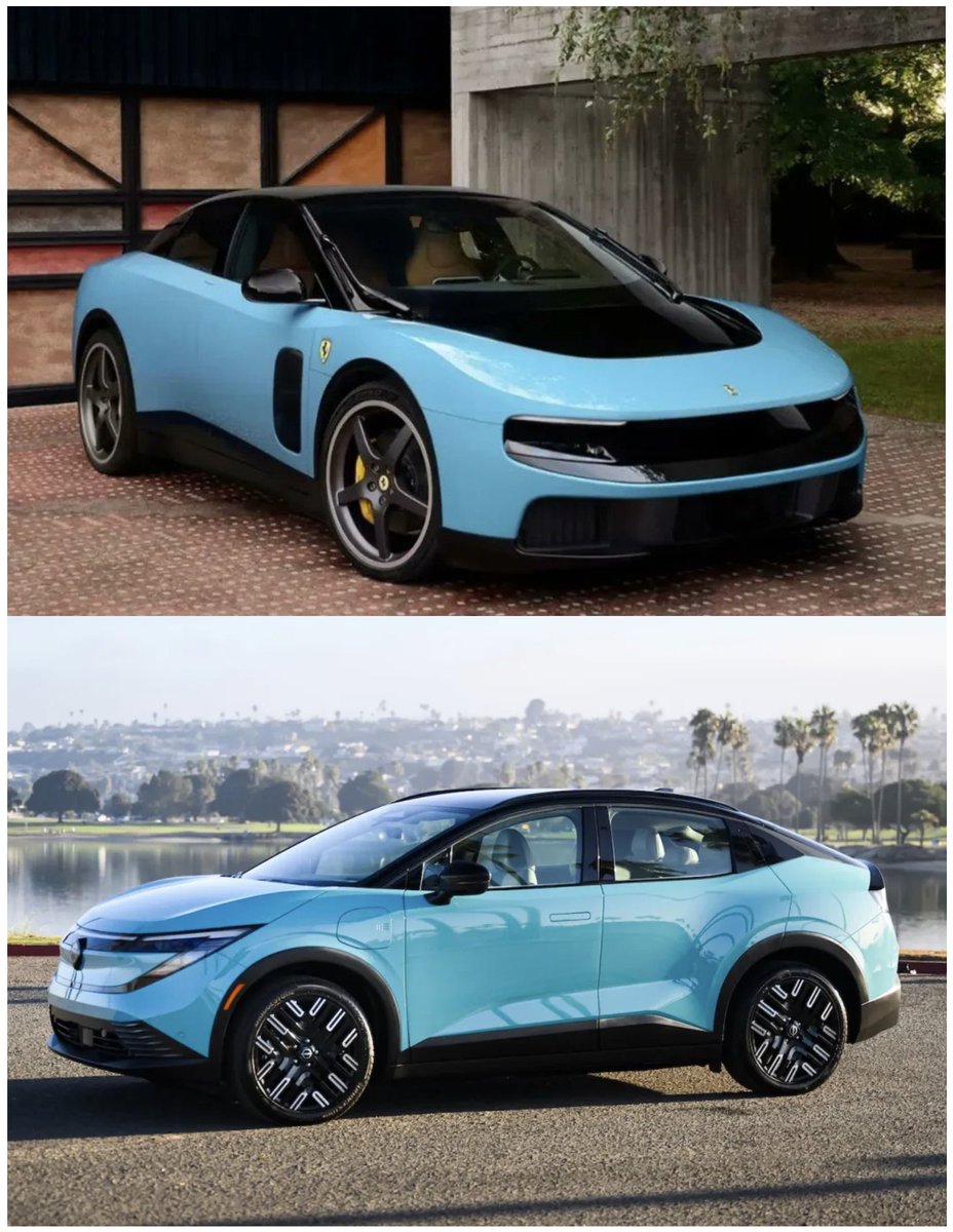 soundreece's tweet photo. 🚗One of these cars is the new Ferrari, and the other is the new Nissan. 🫨
Wtf?
#Ferrari #Luce #フェラーリ #ルーチェ #Nissan #NewLeaf #ZE2 https://t.co/4oEEbBirb7