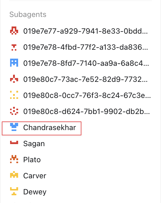 Pranit's tweet photo. Codex really named my subagent Chandrasekhar lol https://t.co/gp2Haib8Vq