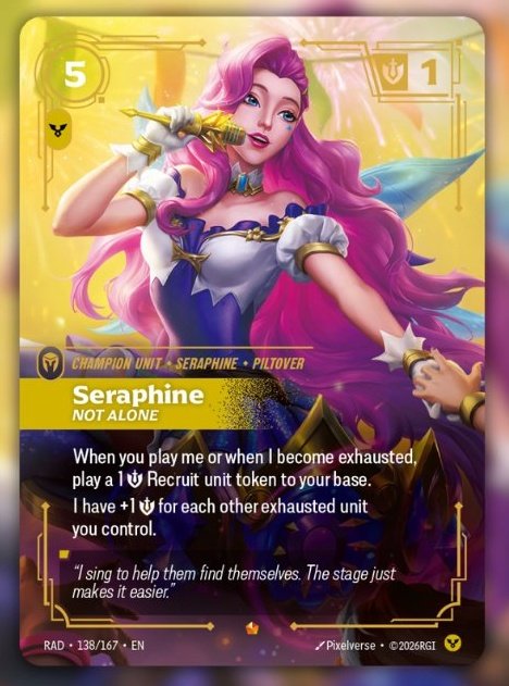 RiftboundReport's tweet photo. Seraphine, Not Alone has been previewed for Riftbound's fifth set, Radiance.

#RBRadiance https://t.co/NRVk5v38TH