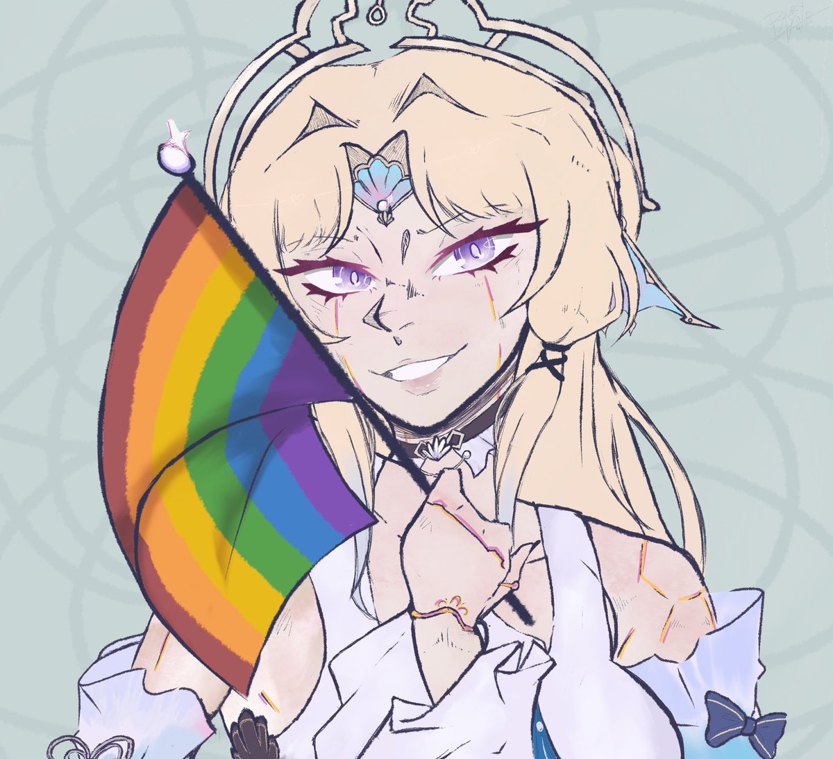 buryvoid's tweet photo. Happy Pride! ft. Pearl (where is Obsidian x Pearl yuri scene in 6.7) https://t.co/dWAm5AFFKb