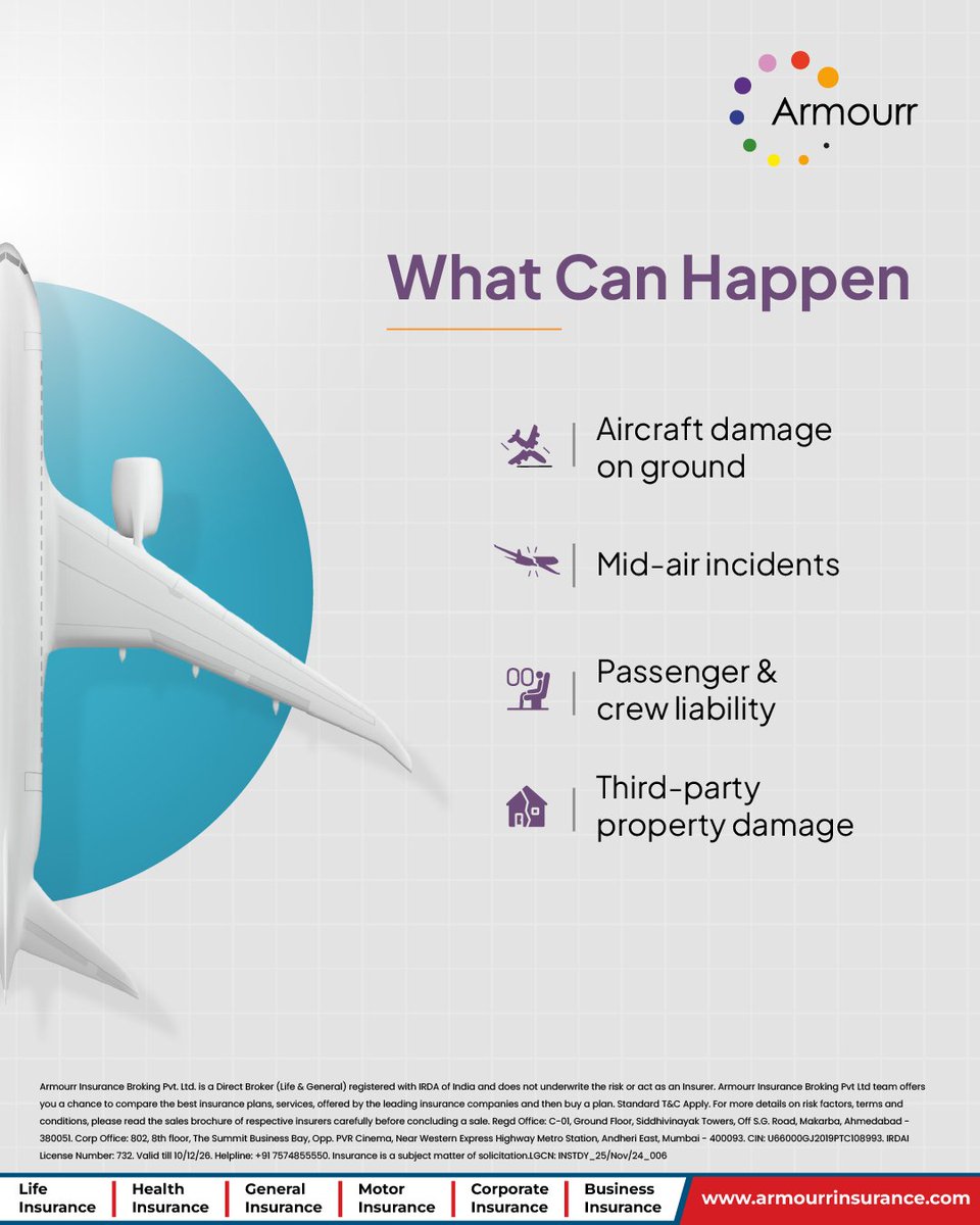ArmourrBroking's tweet photo. ✈️ Aviation operations face unique risks—both on the ground and in the air.

#AviationInsurance #RiskManagement #AircraftProtection #LiabilityCoverage #InsuranceSolutions #AviationIndustry #BusinessProtection #ArmourrInsurance #AviationSafety #InsuranceAwareness https://t.co/vAoghH9iqo